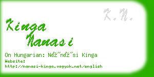 kinga nanasi business card